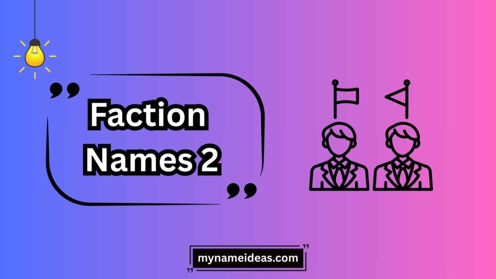 Faction Names by Genre